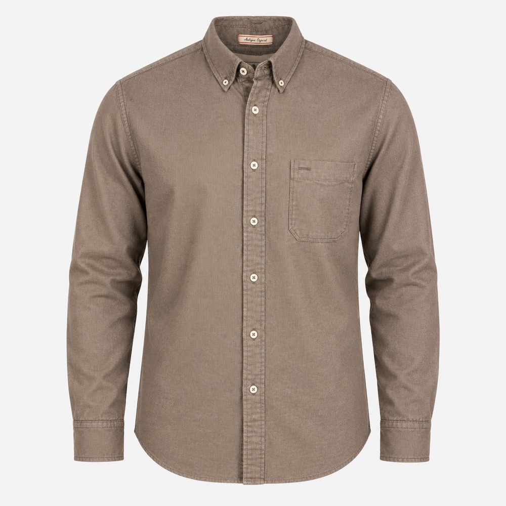 Eddie Bauer Antique Oxford Shirt Mens L Brown Button Down Cotton Casual Gorpcore